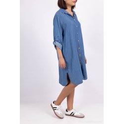 Gennmenknappet Denim Kjole - One size