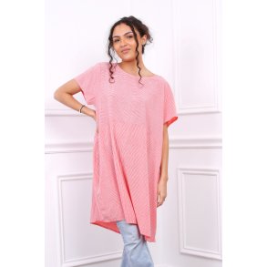 Stribet Ketty Kjole - Coral