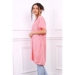 Stribet Ketty Kjole - Coral