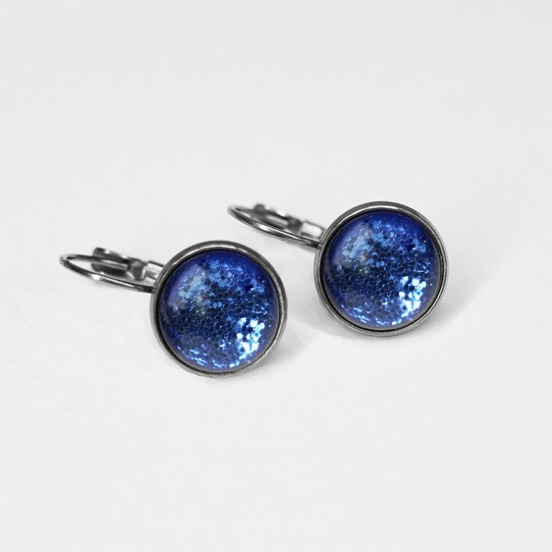 UrbanHippies - reringe  Dots - Ultramarine Glitter / Slv
