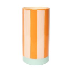 Vase - Striber - Orange &amp; Lyser�d