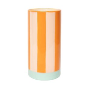 Vase - Striber - Orange & Lyser�d