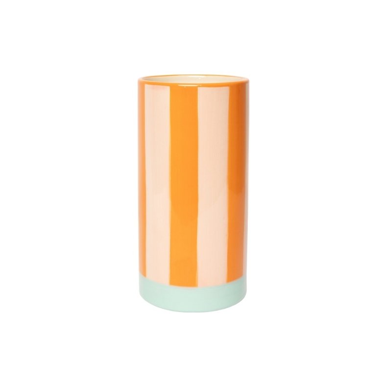 Vase - Striber - Orange &amp; Lyser�d