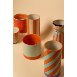 Vase - Striber - Orange &amp; Lyser�d