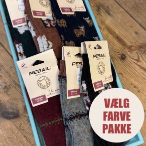 3 Par Uld sokker str. 40-46 - Vlg Farve