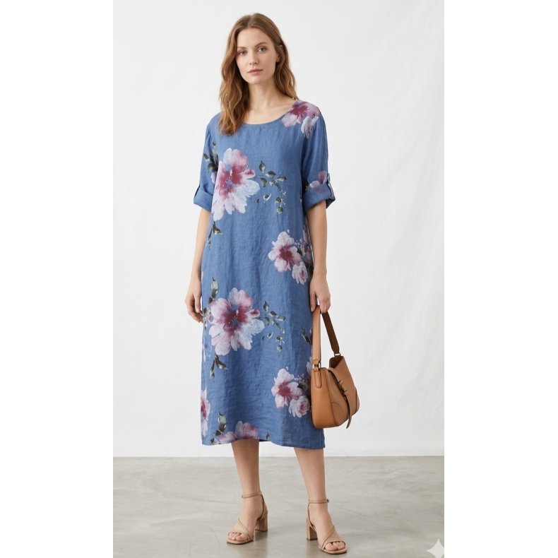 Jeansbl� Blomster - H�rkjole