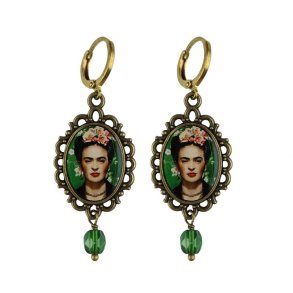 Frida Kahlo - Med dr�be - Bronze / Gr�n 