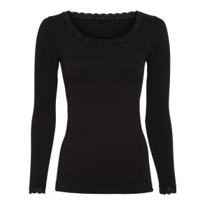 Tim & Simonsen - Frida Long Sleeve Rib Top - Sort