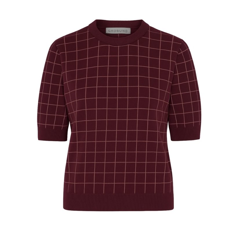 Grobund  - Alva Knit Tee - M�rk blomme