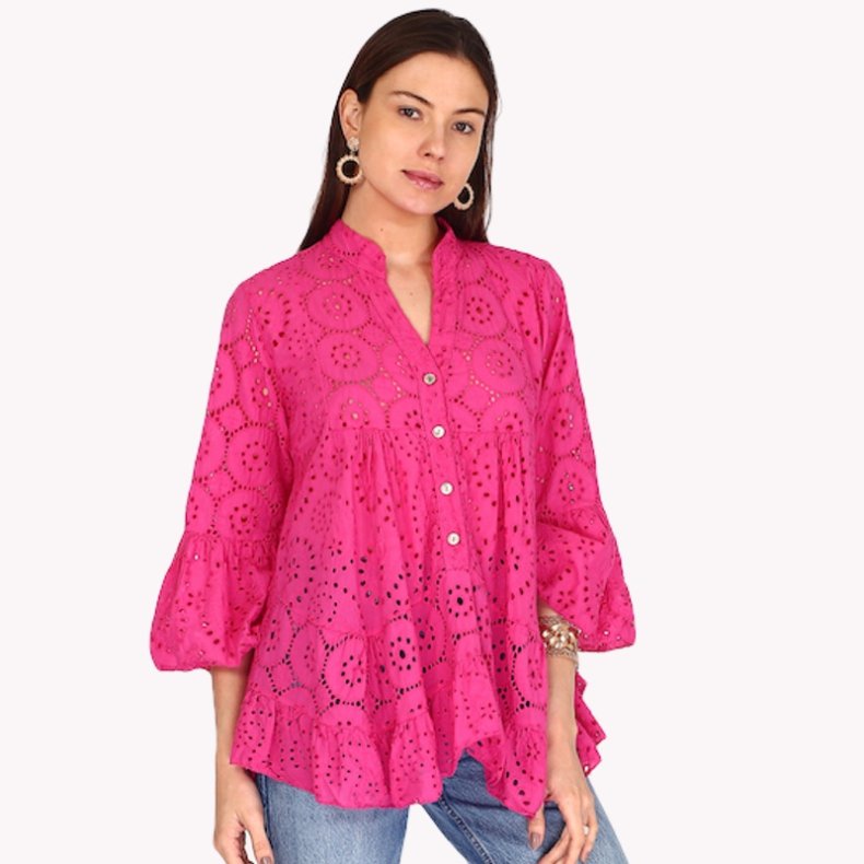 Broderi anglaise - Helle bluse - Pink