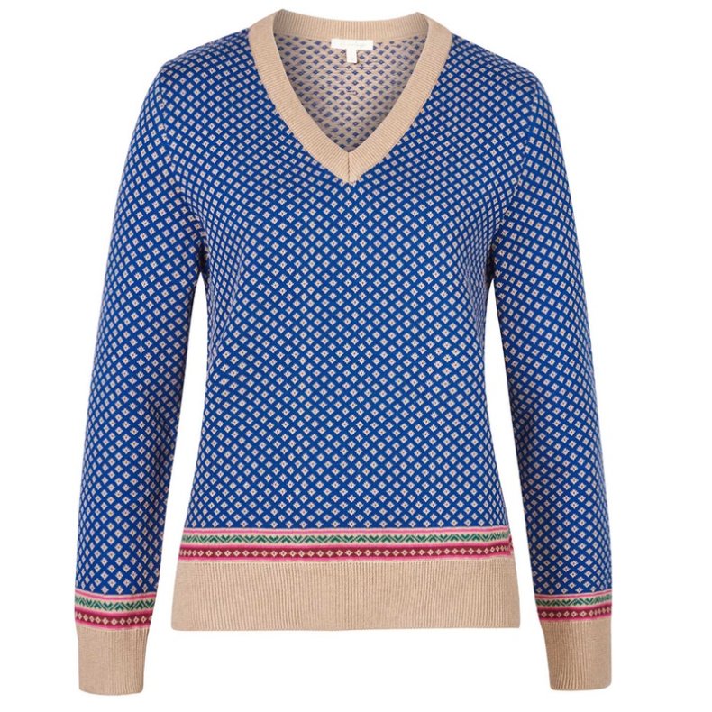 Himalaya - Fern Diamond Sweater - Blue