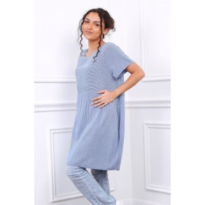 Stribet Ketty Kjole - Jeans Bl�