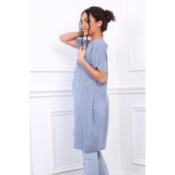 Stribet Ketty Kjole - Jeans Bl�