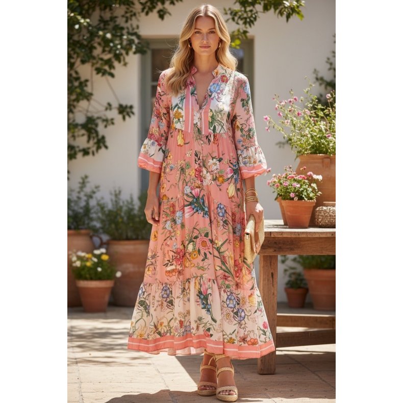 Penny - Pink Blomst - Kjole