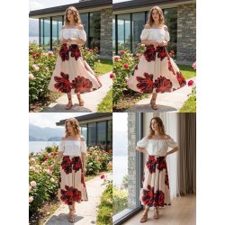 Bohemian Nederdel - R�d - Sort