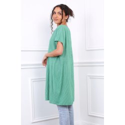 Stribet Ketty Kjole - Gr�n