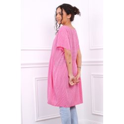  Stribet Ketty Kjole - Pink
