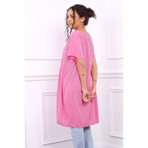  Stribet Ketty Kjole - Pink