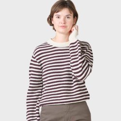 Klitmller Collective - Gunilla Stribet striktrje - Burgundy