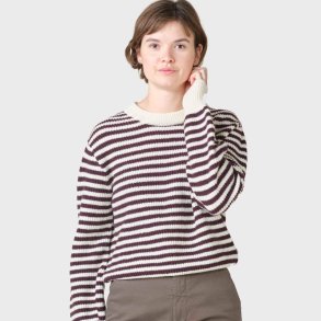 Klitmller Collective - Gunilla Stribet striktrje - Burgundy