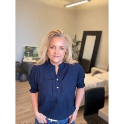 Frida h�r top - Frill - Navy 