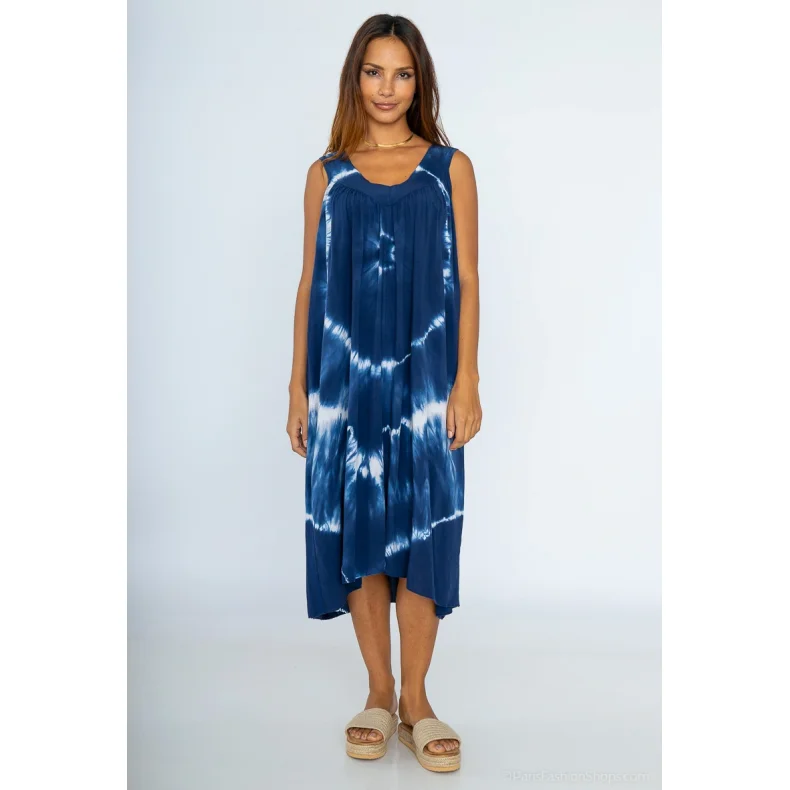 Batik Sommerkjole tie dye  - Vlg farve
