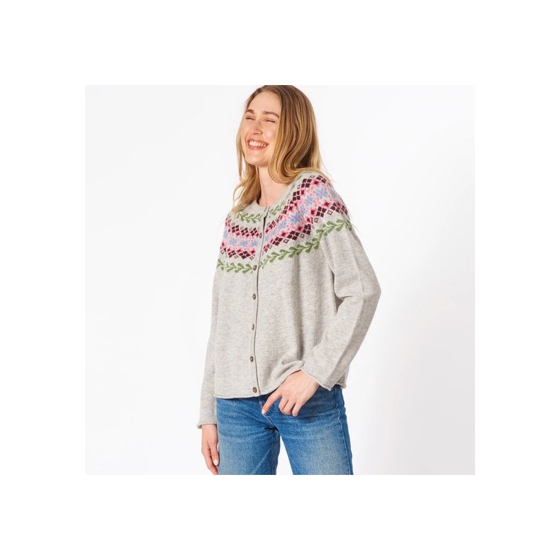 Himalaya - Lammeulds Cardigan - Silver Melange