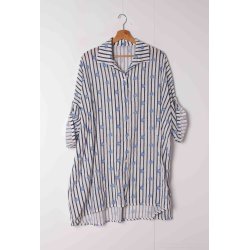 Skjorte Strib og Blomst Vlg farve