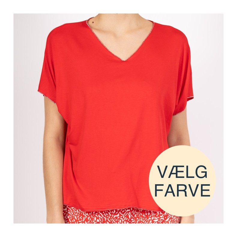 Viskose top m. Slvkant - Vlg farve