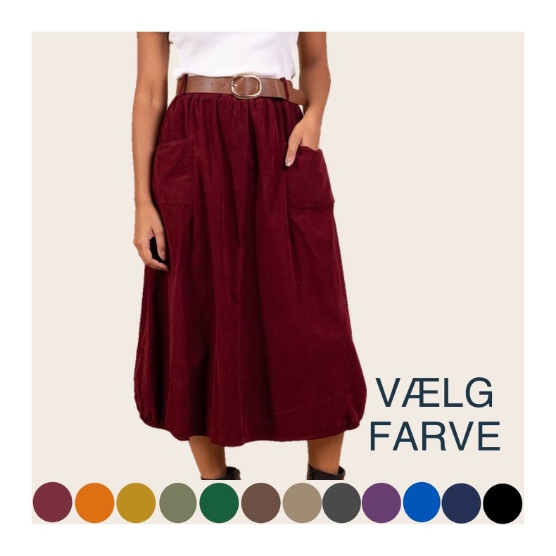 Midi Babyfljl Nederdel - Vlg Farve