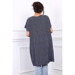 Stribet Ketty Kjole - Navy