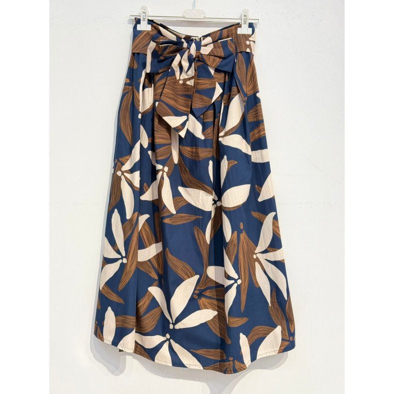 Blomster Nederdel - Navy