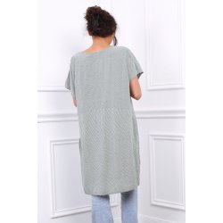 Stribet Ketty Kjole - Oliven