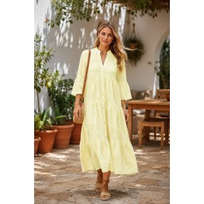 Penny Kjole - Broderi Anglaise - Gul 