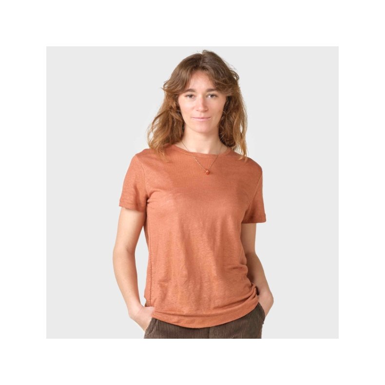 Klitm�ller - Rikke Linen Tee - Burnt Sienna