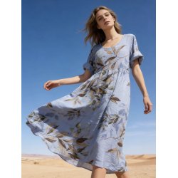 Denim blue H�rkjole Blomster