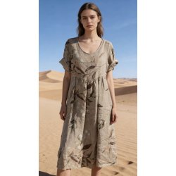Taupe H�rkjole Blomster