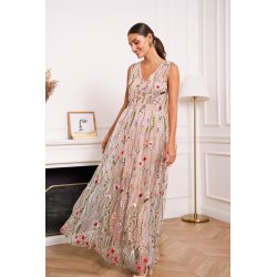 Lang Tylkjole - Broderede blomster 