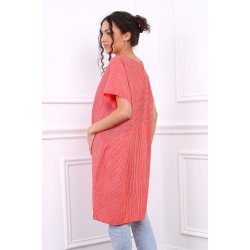 Stribet Ketty Kjole - R�d