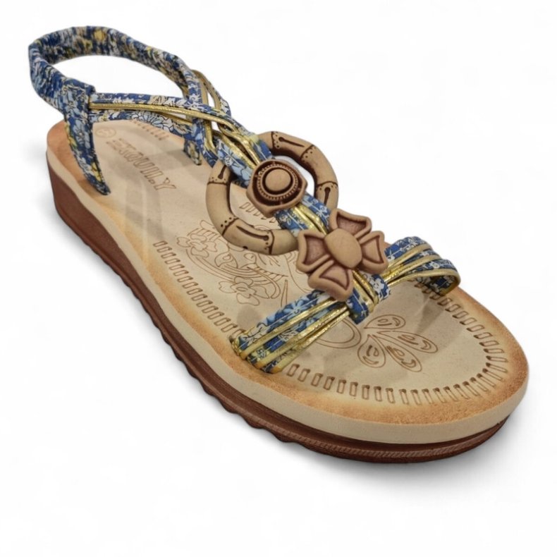 Sandal - Bl blomster