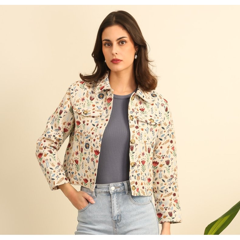 Kort Jakke - Bohemian Flower
