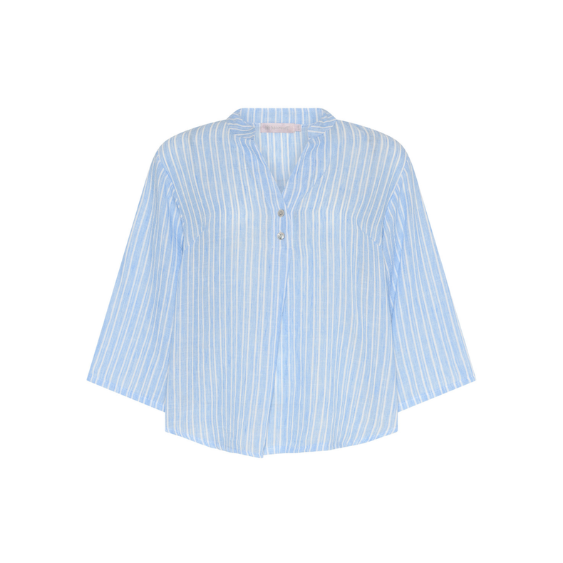 Marc Lauge - Stribet Skjortebluse - Blue