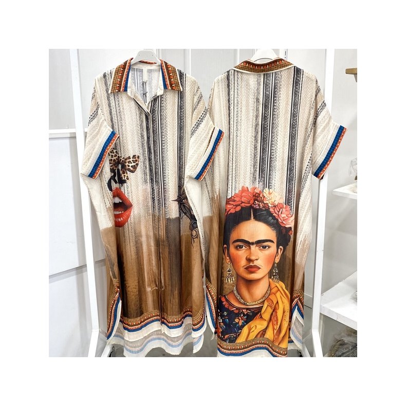 Skjortekjole -  Jord farver Frida Kahlo
