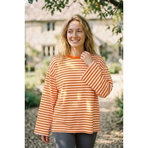 Oversize Stribet bluse - Orange