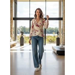 Sl� om bluse - Blomster
