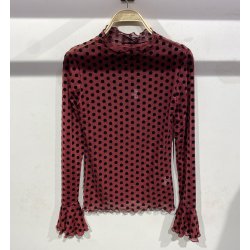 Mesh Top - Polka Prikker - Burgundy