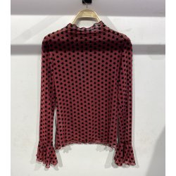 Mesh Top - Polka Prikker - Burgundy