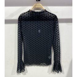 Mesh Top - Polka Prikker - Sort