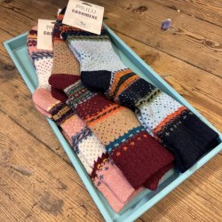 3 Par -  Uld Strmper / 35-40 - Multi Farvet