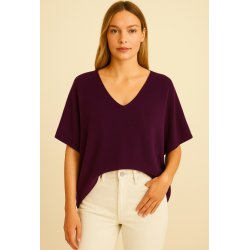 Kort strik V-hals - Vlg Farve